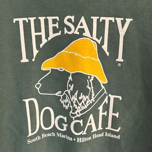 Salty Dog Cafe Hilton Head Island Green Crew Neck Sweatshirt Size Small - Picture 3 of 9